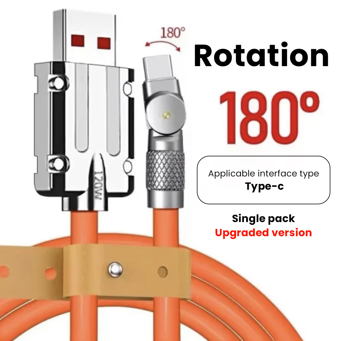 ⚡180° Rotating 120W Data Cable⚡