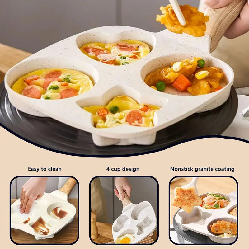 Home-use thin pancake pan, four-hole egg frying wonder tool