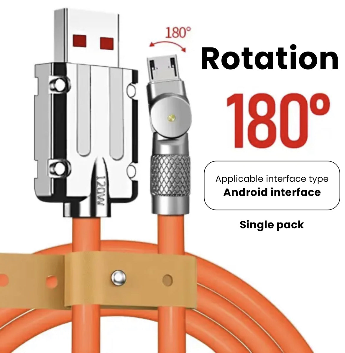⚡180° Rotating 120W Data Cable⚡