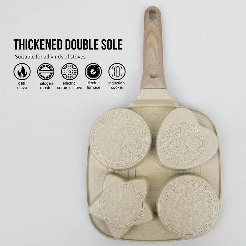 Home-use thin pancake pan, four-hole egg frying wonder tool
