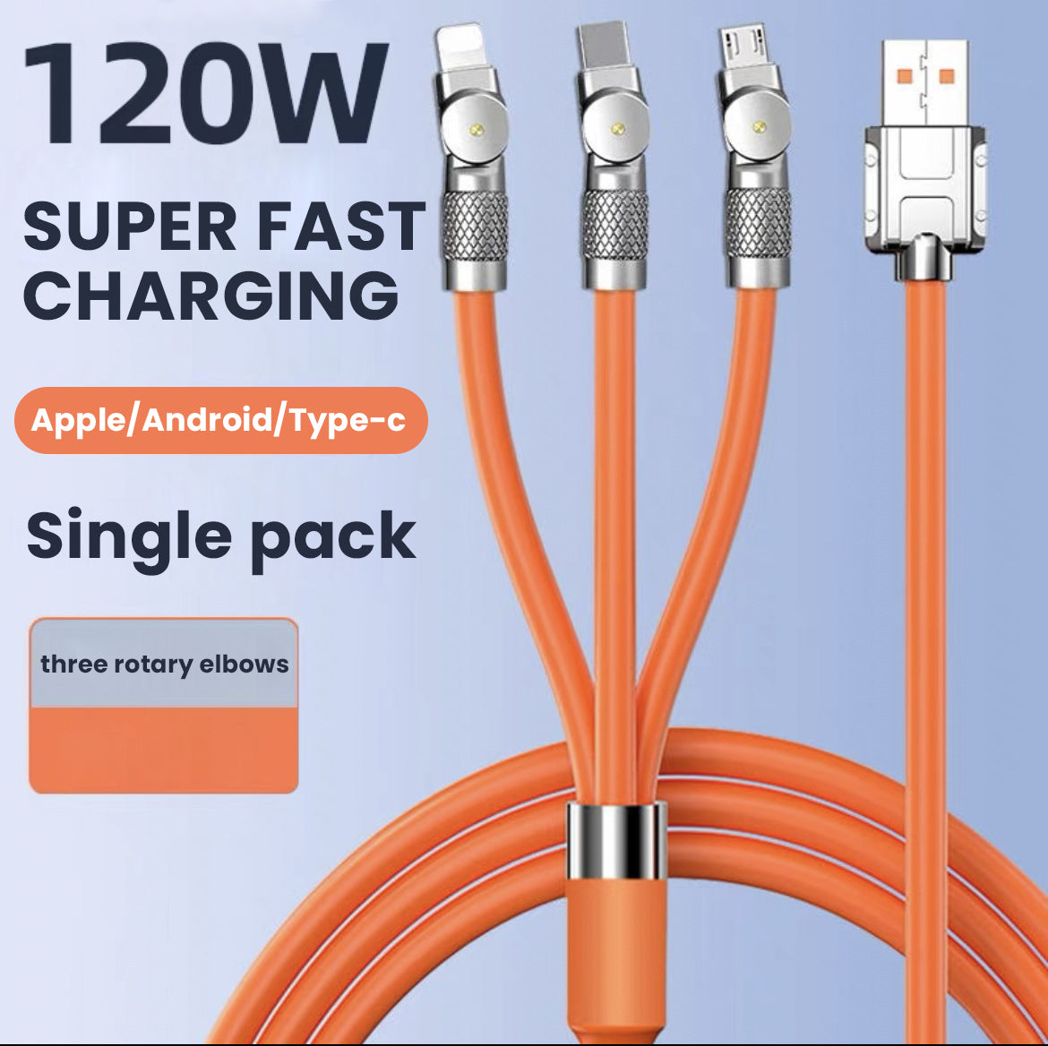 ⚡180° Rotating 120W Data Cable⚡