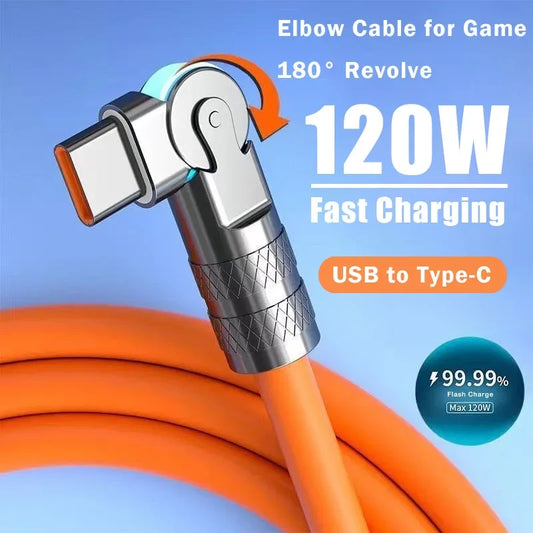 ⚡180° Rotating 120W Data Cable⚡
