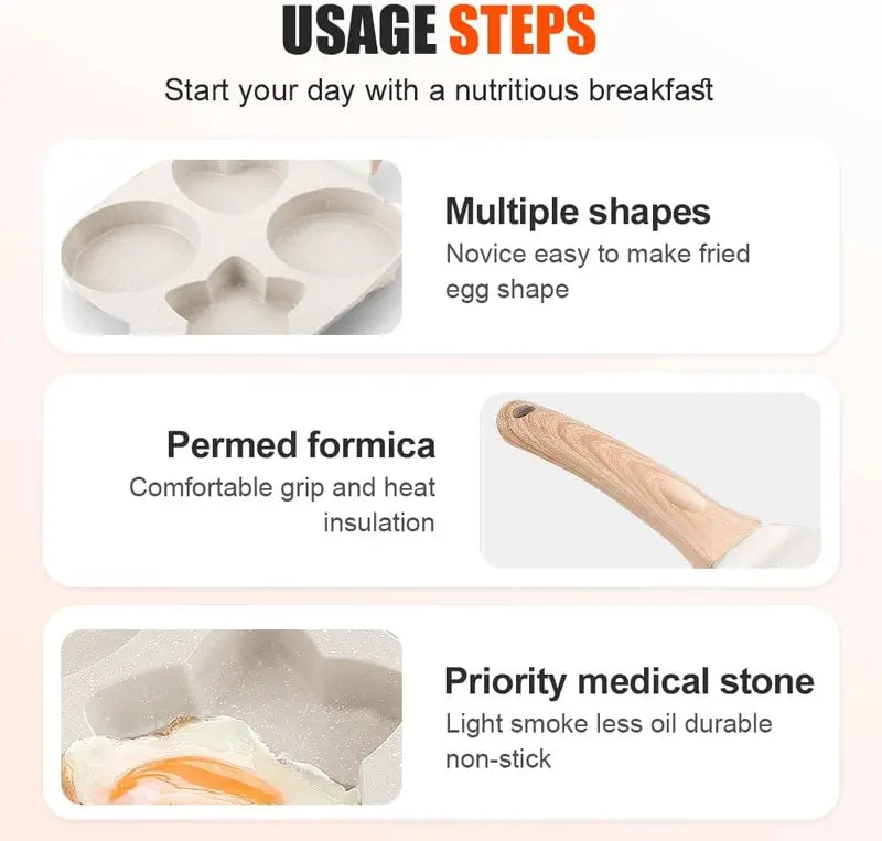 Home-use thin pancake pan, four-hole egg frying wonder tool