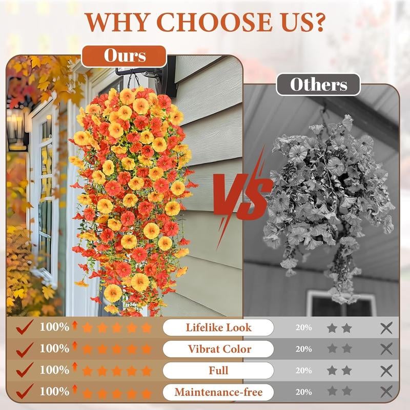 UV Resistant Hanging Morning Glory for Fall Decor