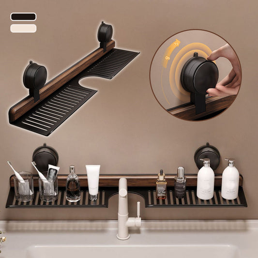 🔥Time-limited Special 50% OFF🎉 Walnut Suction Cup Bathroom Shelf
