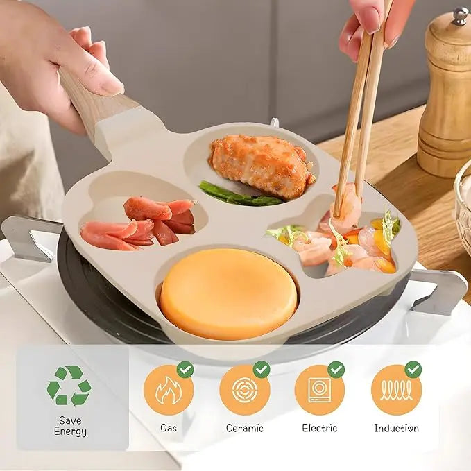Home-use thin pancake pan, four-hole egg frying wonder tool