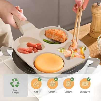 Home-use thin pancake pan, four-hole egg frying wonder tool