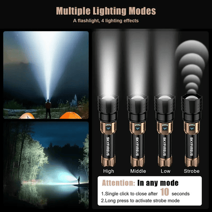 SKYFIRE 1097: Unleash Extreme Brightness | 1000+ Ft Beam, Super Long Runtime for Camping & Adventures(Buy 2 Free shipping)