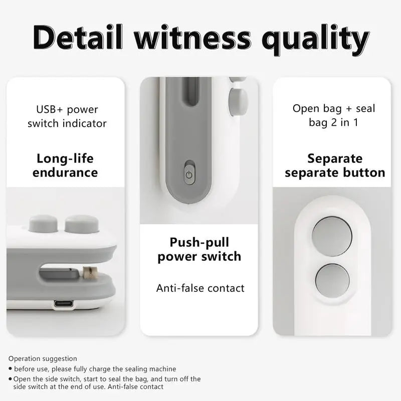 Mini sealing machine for portable plastic bags