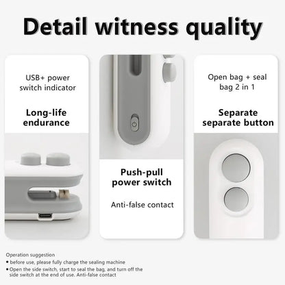 Mini sealing machine for portable plastic bags