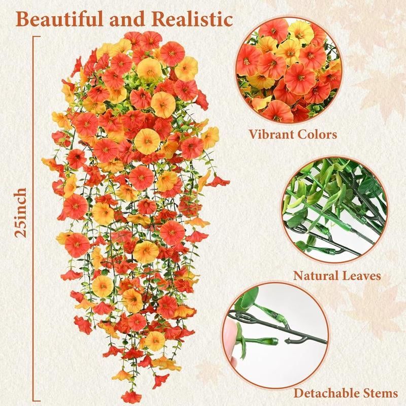 UV Resistant Hanging Morning Glory for Fall Decor