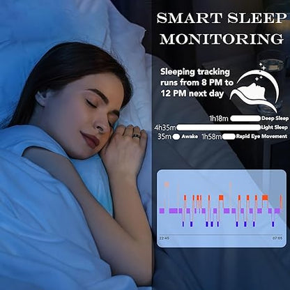Smart Ring Health Tracker for Women Men,  Blood Oxygen, Sleep Monitor