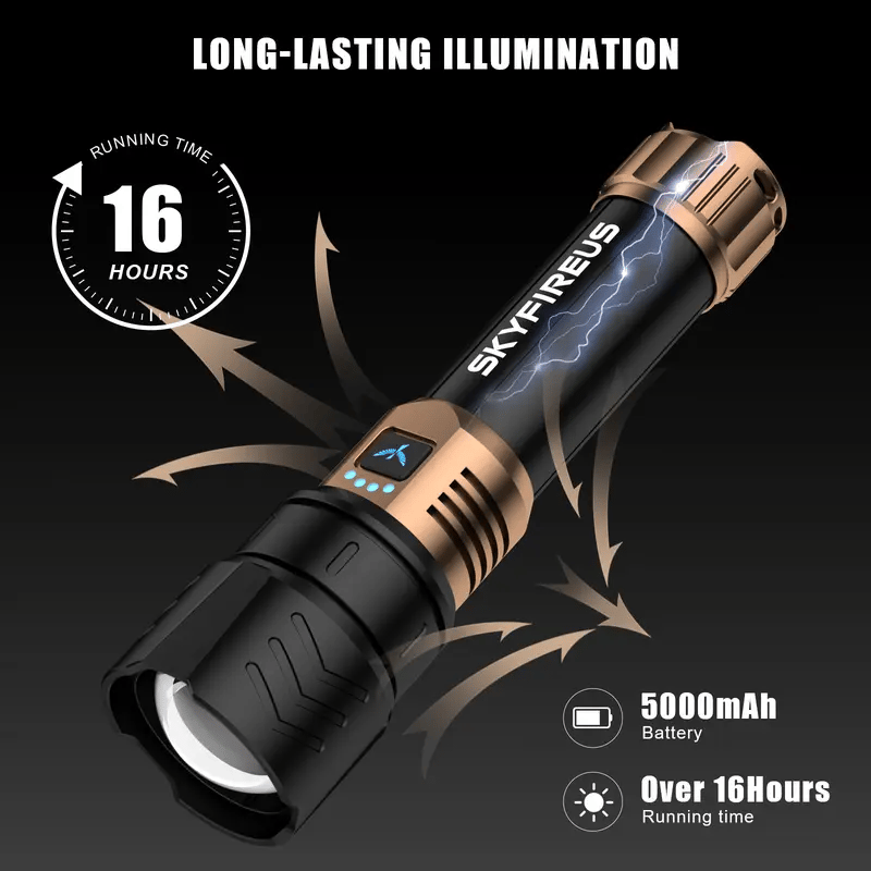 SKYFIRE 1097: Unleash Extreme Brightness | 1000+ Ft Beam, Super Long Runtime for Camping & Adventures(Buy 2 Free shipping)