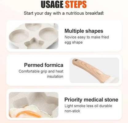 Home-use thin pancake pan, four-hole egg frying wonder tool