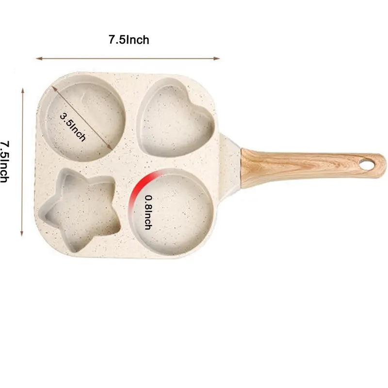 Home-use thin pancake pan, four-hole egg frying wonder tool
