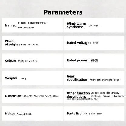 Two-in-One Hot Air Combining Wet and Dry Hair Drying and Straightening Hair