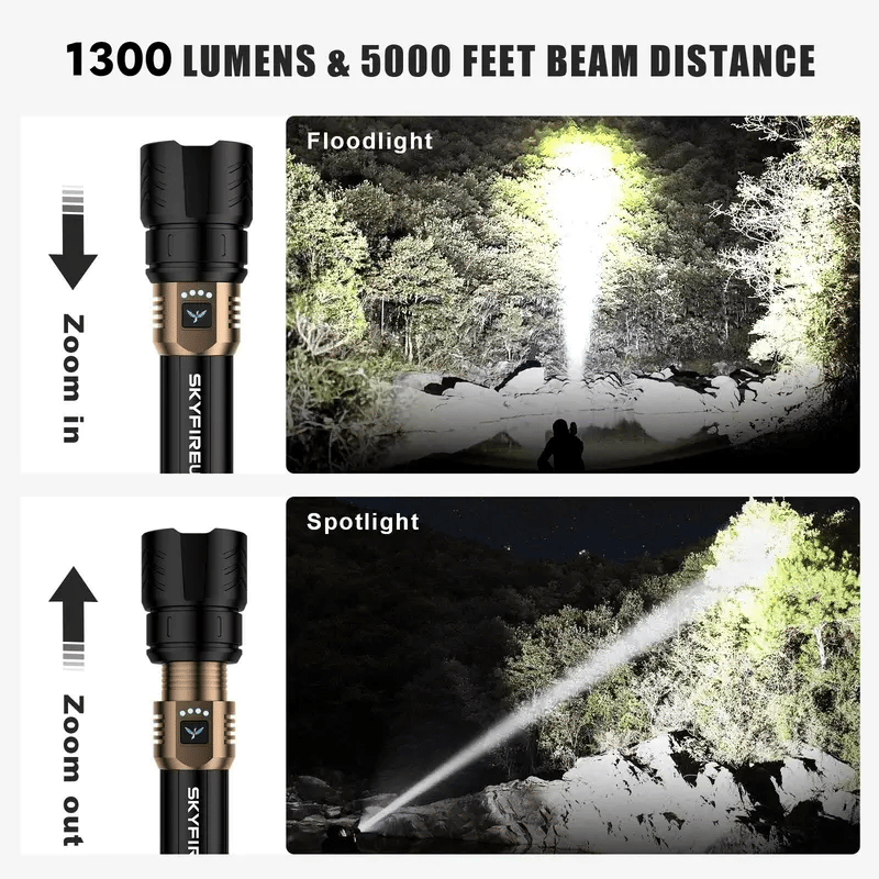 SKYFIRE 1097: Unleash Extreme Brightness | 1000+ Ft Beam, Super Long Runtime for Camping & Adventures(Buy 2 Free shipping)