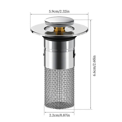 Unive's universal drain plug with elastic core and copper core, suitable for sinks.