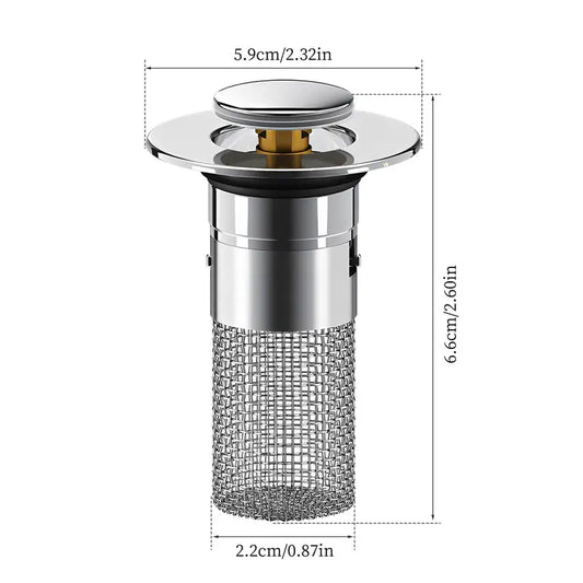 Unive's universal drain plug with elastic core and copper core, suitable for sinks.