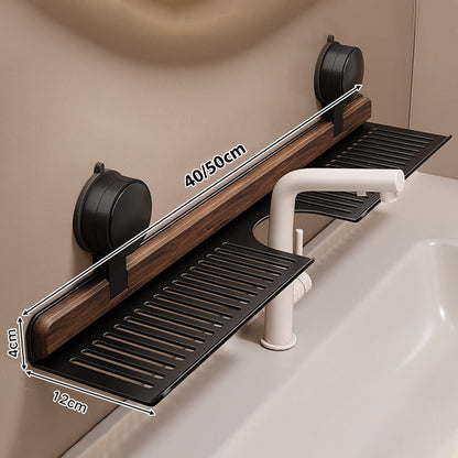 🔥Time-limited Special 50% OFF🎉 Walnut Suction Cup Bathroom Shelf