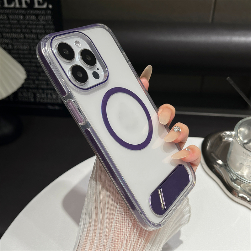 Transparent Phone Case with Kickstand for iPhone